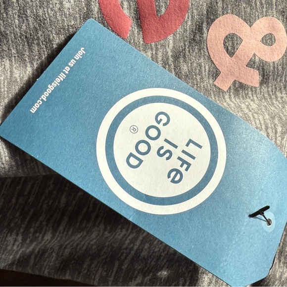 Life Is Good Gray Hoodie with Peace Love & wine - Picture 5 of 6